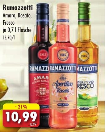 Lösch Depot Ramazzotti Amaro, Rosato, Fresco je 0,7 L Angebot