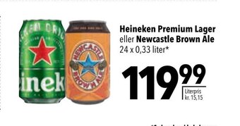 CITTI Markt Heineken Premium Lager eller Newcastle Brown Ale 24 x 0,33 liter* Angebot