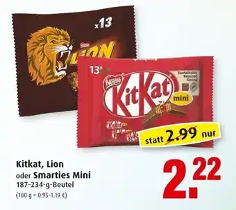 Markant Kitkat, lion oder Smarties Mini 187-234g Angebot