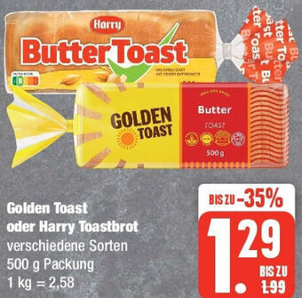 Edeka Golden Toast oder Harry Toastbrot 500 g Packung Angebot