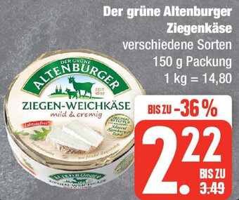 Edeka Der grüne Altenburger Ziegenkäse 150 g Packung Angebot