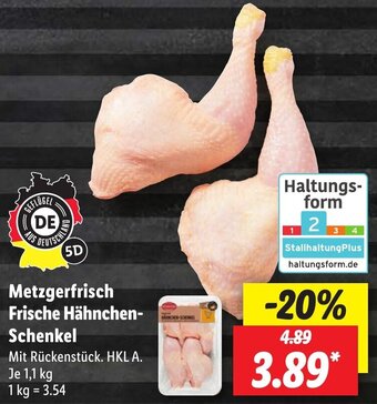 Lidl Metzgerfrisch Frische Hähnchen-Schenkel 1,1 kg Angebot