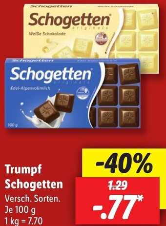 Lidl Trumpf Schogetten 100 g Angebot