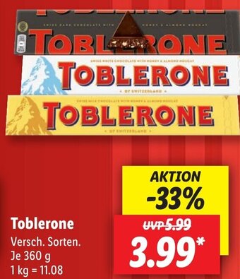 Lidl Toblerone 360 g Angebot