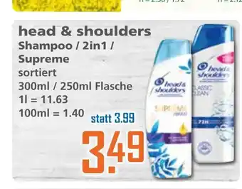 Klaas und Kock Head & Shoulders Shampoo / 2in1 / Supreme 300ml / 250ml Flasche Angebot