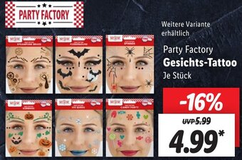 Lidl Party Factory Gesichts-Tattoo Angebot