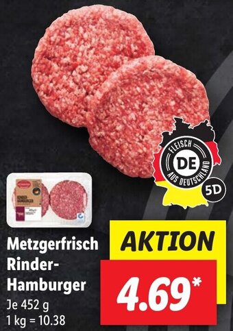 Lidl Metzgerfrisch Rinder Hamburger 452 g Angebot