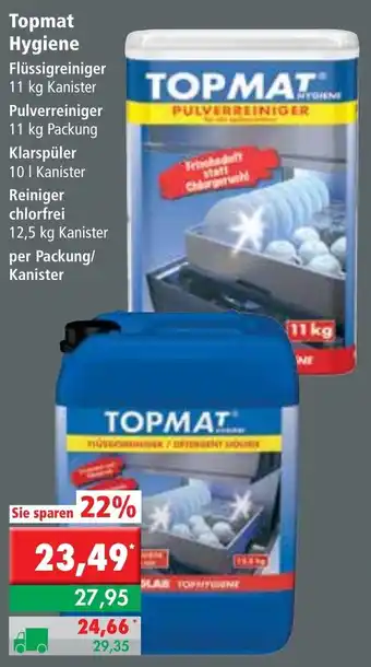 L. STROETMANN GROSSMARKT Topmat Hygiene Flüssigreiniger, Pulverreiniger, Klarspüler oder Reiniger Chlorfrei Angebot