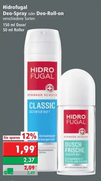 L. STROETMANN GROSSMARKT Hidrofugal Deo Spray oder Deo Roll on 150/50ml Angebot