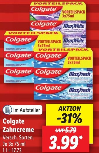 Lidl Colgate Zahncreme 3x75ml Angebot