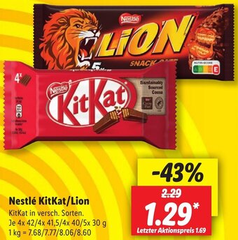 Lidl Nestlé KitKat/Lion Angebot