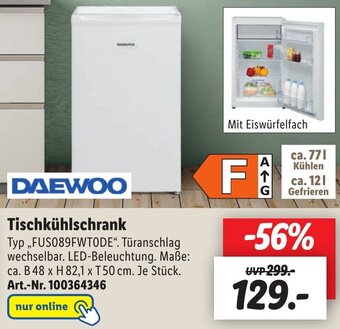 Lidl DAEWOO Tischkühlschrank FUS089FWT0DE Angebot