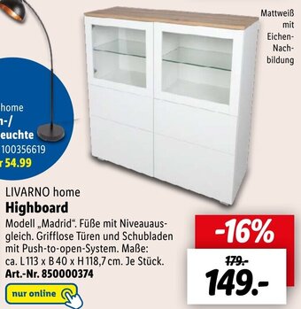 Lidl LIVARNO home Highboard Angebot