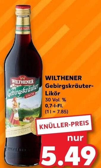 Kaufland WILTHENER Gebirgskräuter Likör 0,7 L-Fl. Angebot