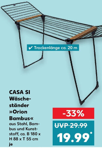 Kaufland CASA SI Wäscheständer Orion Bambus Angebot