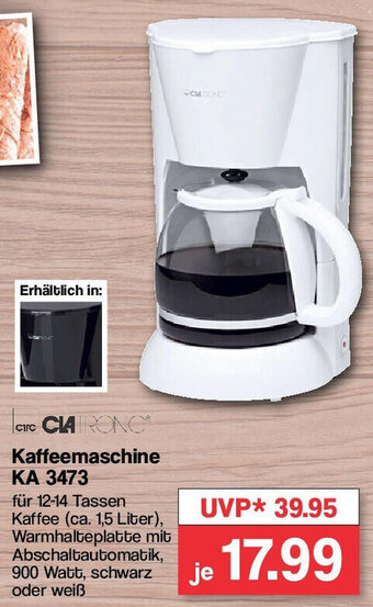 Famila Nord West Clatronic Kaffeemaschine KA 3473 Angebot