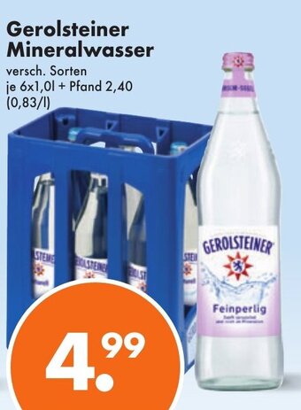 Trink und Spare Gerolsteiner Mineralwasser versch. Sorten 6*1L Angebot