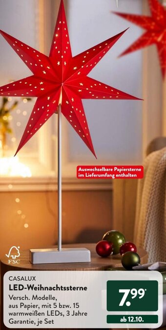 Aldi Süd CASALUX LED-Weihnachtssterne Angebot