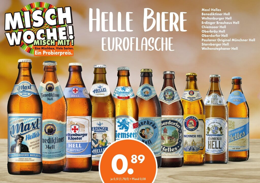MISCH WOCHE! MISCH MIT! HELLE BIERE! 500ml Angebot bei Trink und Spare