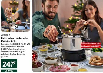 Aldi Süd AMBIANO Elektrisches Fondue oder Raclette-Grill Angebot