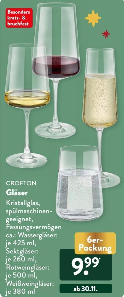 CROFTON Gläser 6er Packung Angebot bei Aldi Süd