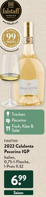 Aldi Süd FANTINI 2022 Calalenta Pecorino IGP 0,75 L Flasche Angebot