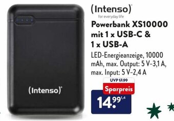 Aldi Süd (Intenso) Powerbank XS10000 mit 1 x USB-C & 1 x USB-A Angebot