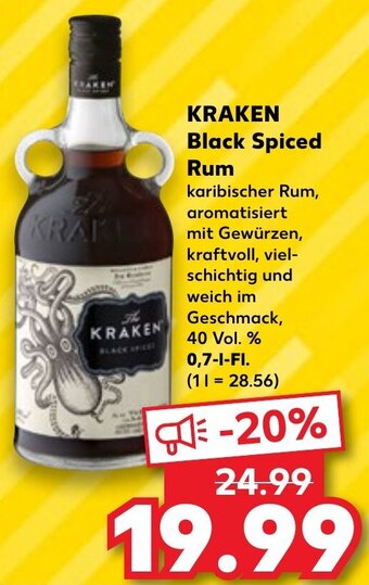 Kaufland KRAKEN Black Spiced Rum 0,7 L-Fl. Angebot