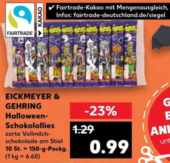 Kaufland EICKMEYER & GEHRING Halloween-Schokolollies 150 g Packg. Angebot