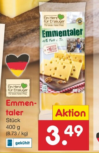 Netto Marken-Discount Ein Herz für Erzeuger Emmentaler 400 g Angebot