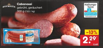 Netto Marken-Discount HOFMAIER Cabanossi gebrüht, geräuchert 300 g Angebot