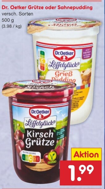 Netto Marken-Discount Dr. Oetker Grütze oder Sahnepudding versch. Sorten 500 g Angebot