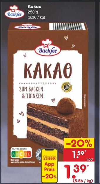 Netto Marken-Discount Backfee Kakao 250 g Angebot