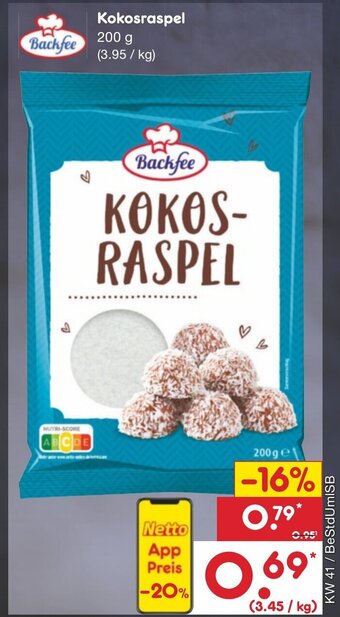 Netto Marken-Discount Backfee Kokosraspel 200 g Angebot