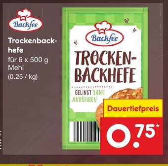 Netto Marken-Discount Backfee Trockenbackhefe für 6 x 500 g Mehl Angebot