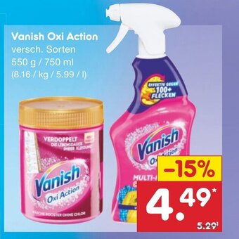 Netto Marken-Discount Vanish Oxi Action versch. Sorten 550g/750 ml Angebot