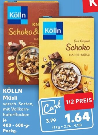 Kaufland KÖLLN Müsli 400-600 g Packg. Angebot