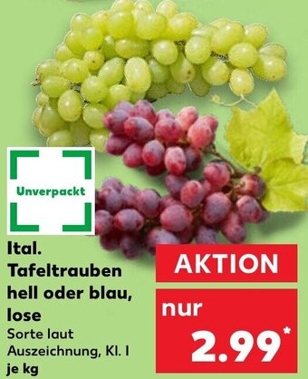 Kaufland Ital. Tafeltrauben hell oder blau, lose Angebot