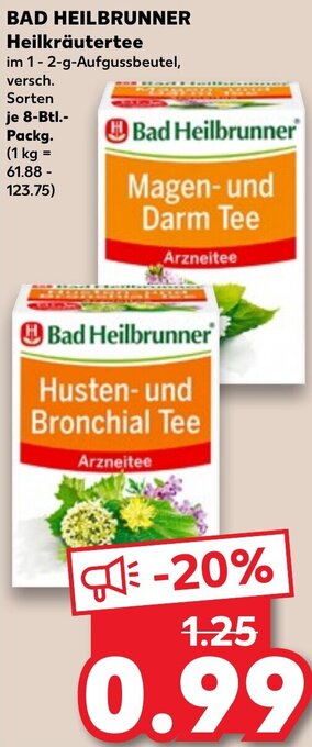 Kaufland BAD HEILBRUNNER Heilkräutertee 8 Btl. Packg. Angebot