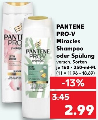 Kaufland PANTENE PRO-V Miracles Shampoo oder Spülung 160-250 ml Fl. Angebot