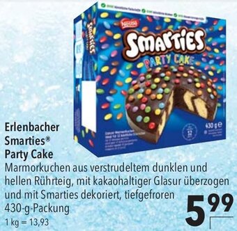 CITTI Markt Erlenbacher Smarties Party Cake 430 g Packung Angebot