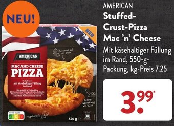 Aldi Süd AMERICAN Stuffed Crust-Pizza Mac 'n' Cheese 550 g Packung Angebot