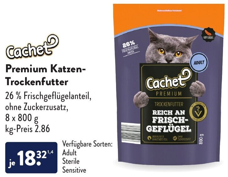 Cachet Premium Katzen Trockenfutter Angebot bei Aldi Süd