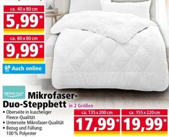 Norma ORTHO-Vital Mikrofaser Duo-Steppbett Angebot