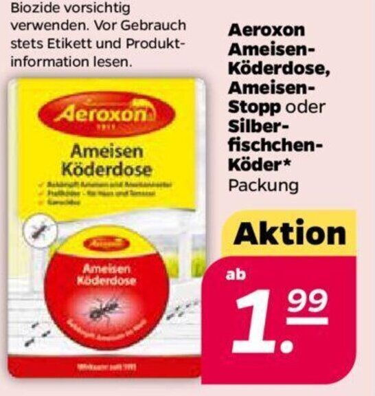 Aeroxon Ameisen Kderdose, Ameisen Stopp oder Silber fischchen Kder  Angebot bei NETTO