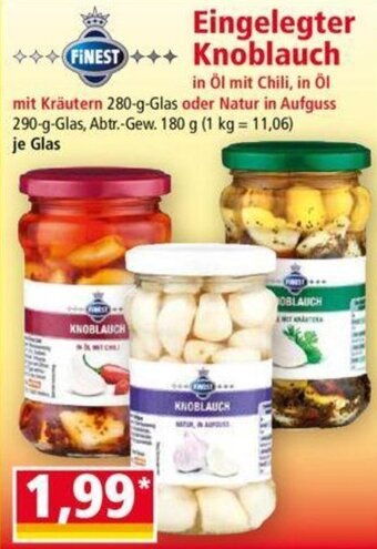 Norma Finest Eingelegter Knoblauch 280/290 g Glas Angebot