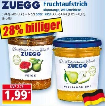 Norma ZUEGG Fruchtaufstrich 320/330 g Glas Angebot