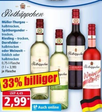 Norma Rotkäppchen 0,75 L Flasche Angebot