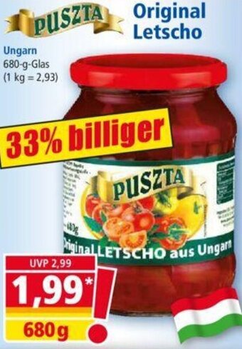 Norma PUSZTA Original Letscho 680 g Glas Angebot