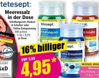 Norma tetesept: Meeressalz in der Dose 600 g Dose Angebot